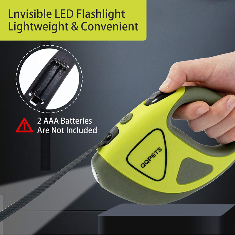 New arrival design flashlight dog retractable leash with inventory pet supplies