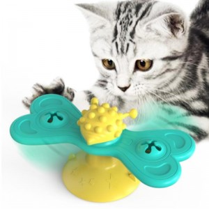 Cat Windmill Toy Funny Massage Rotatable Cat Toys With Catnip Ball Teeth Cleaning Pet Products